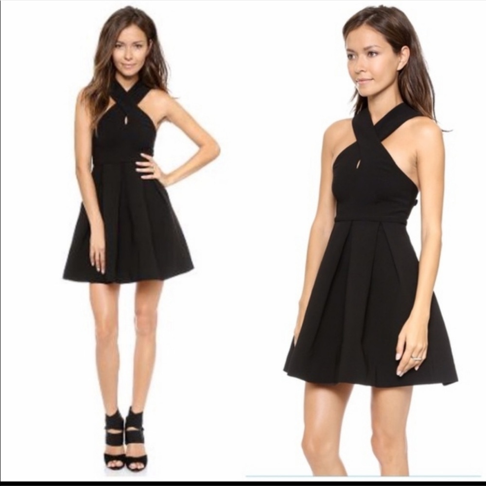 AQ/AQ Maverick Pleated Flared black Dress